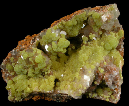 Mimetite and Calcite from Mina Ojuela, Mapimi, Durango, Mexico