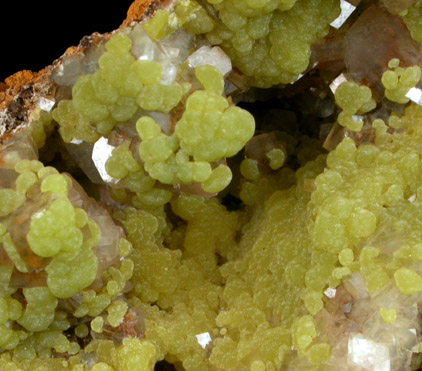 Mimetite and Calcite from Mina Ojuela, Mapimi, Durango, Mexico
