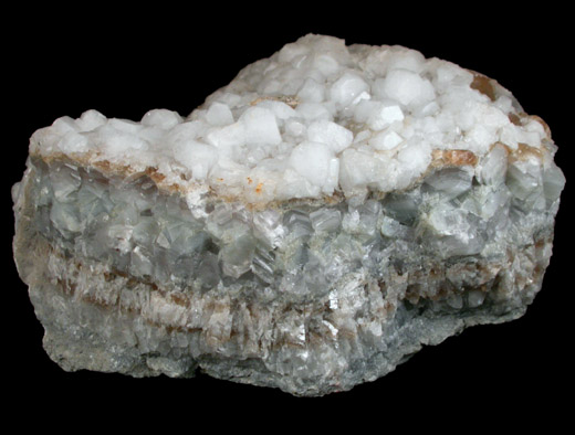 Harmotome on Calcite from Bellsgrove Mine, Strontian, Loch Sunart, Highland (formerly Argyll), Scotland