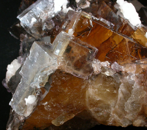 Fluorite, Calcite Bitumen from Minerva #1 Mine, Cave-in-Rock District, Hardin County, Illinois