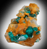 Dioptase on Quartz from Omaue, Kaokoveld, Namibia