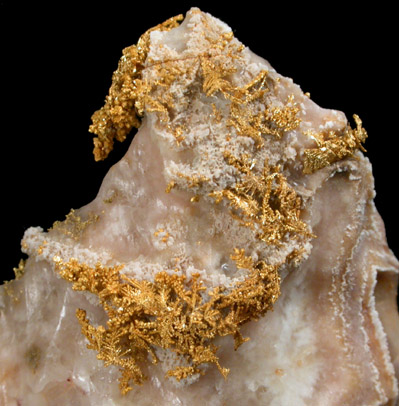 Gold in Calcite from Hope's Nose, Torquay, Devon, England