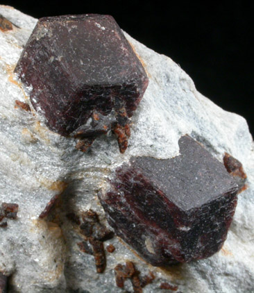 Almandine Garnet with Staurolite from Green's Farm, 750 m. ESE of Roxbury Falls, Roxbury, New Haven County, Connecticut