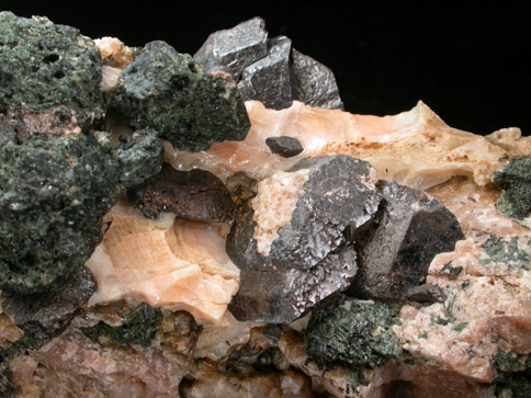 Titanite, Pyroxene, Calcite from Faraday Township, Bancroft, Ontario, Canada
