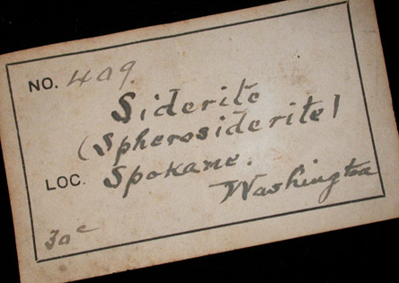 Siderite var. Sphaerosiderite with Hyalite Opal from (Dana locality at Division St. and Sprague Ave.) Spokane, Spokane County, Washington