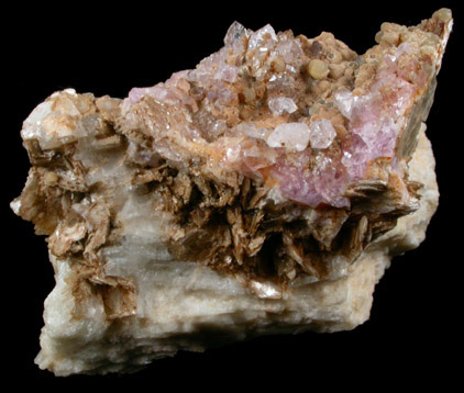 Hydroxylherderite and Quartz var. Rose Quartz Crystals from Rose Quartz Locality, Plumbago Mountain, Oxford County, Maine