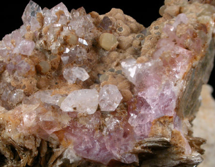 Hydroxylherderite and Quartz var. Rose Quartz Crystals from Rose Quartz Locality, Plumbago Mountain, Oxford County, Maine