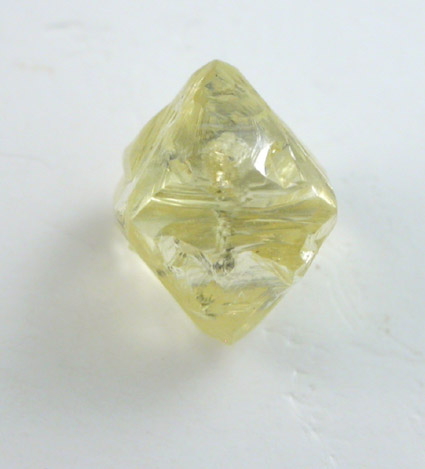 Diamond (0.77 carat yellow octahedral crystal) from Orapa Mine, south of the Makgadikgadi Pans, Botswana