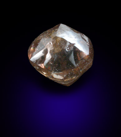 Diamond (0.86 carat brown dodecahedral crystal) from Oranjemund District, southern coastal Namib Desert, Namibia