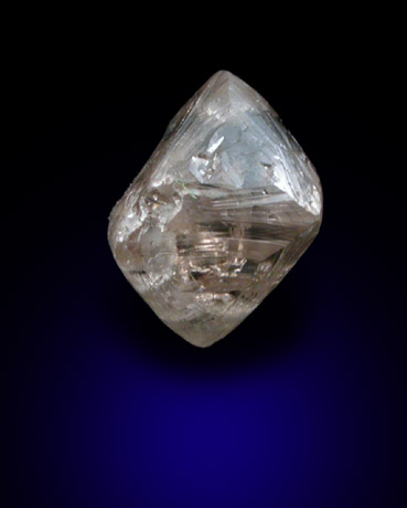 Diamond (1 carat octahedral crystal with carbon inclusions) from Finsch Mine, Free State (formerly Orange Free State), South Africa