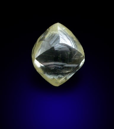Diamond (0.78 carat yellow octahedral crystal) from Bahia, Brazil