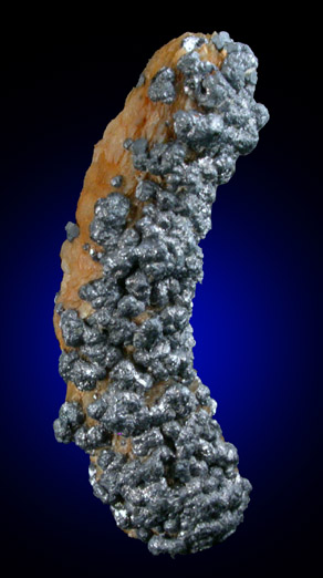 Galena on Siderite stalactite from White Raven Mine, Ward District, California Gulch, Boulder County, Colorado