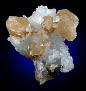 Calcite on Quartz from Butte Mining District, Summit Valley, Silver Bow County, Montana
