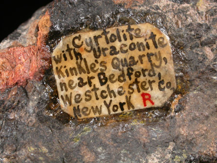 Zircon var. Cyrtolite from Kinkel Quarry, Bedford, Westchester County, New York