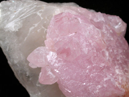 Quartz var. Rose Quartz Crystals from Lavra da Ilha, Taquaral, Jequitinhonha River, Minas Gerais, Brazil