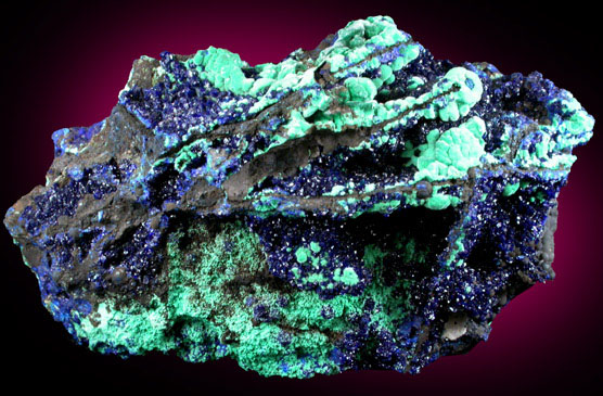 Azurite and Malachite from Copper Queen Mine, Bisbee, Warren District, Cochise County, Arizona