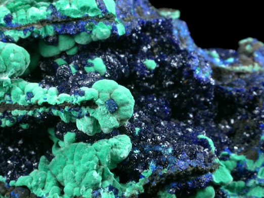 Azurite and Malachite from Copper Queen Mine, Bisbee, Warren District, Cochise County, Arizona