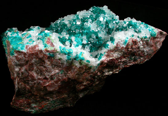 Dioptase and Calcite from Tsumeb Mine, Otavi-Bergland District, Oshikoto, Namibia