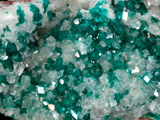 Dioptase and Calcite from Tsumeb Mine, Otavi-Bergland District, Oshikoto, Namibia