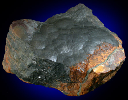 Dufrenite in Goethite from Irish Creek, Rockbridge County, Virginia