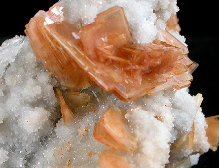 Barite on Quartz from Naica District, Saucillo, Chihuahua, Mexico