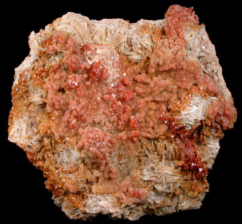 Vanadinite and Barite from Mibladen, Haute Moulouya Basin, Zeida-Aouli-Mibladen belt, Midelt Province, Morocco