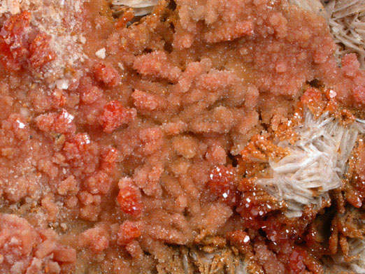 Vanadinite and Barite from Mibladen, Haute Moulouya Basin, Zeida-Aouli-Mibladen belt, Midelt Province, Morocco