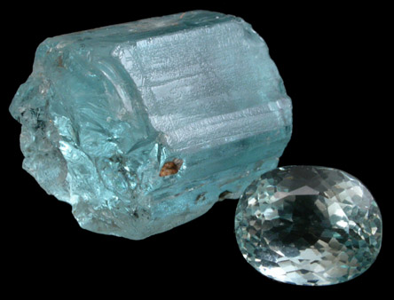 Beryl var. Aquamarine with 10.43 carat faceted gemstone from Minas Gerais, Brazil