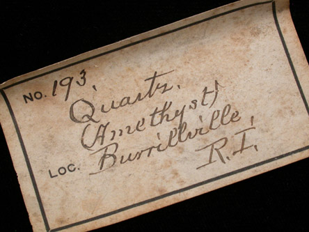 Quartz var. Amethyst from Burrillville, Providence County, Rhode Island