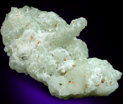 Laumontite on Prehnite from New Street Quarry, Paterson, Passaic County, New Jersey