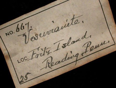 Vesuvianite from Fritz Island Mines, Schuylkill River, 3.2 km south of Reading, Berks County, Pennsylvania