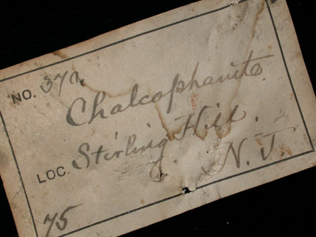 Chalcophanite from Sterling Mine, Ogdensburg, Sterling Hill, Sussex County, New Jersey (Type Locality for Chalcophanite)