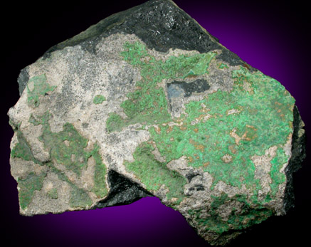 Genthite (Nepouite-Pecoraite) on Chromite from Wood's Chrome Mine, Lancaster County, Pennsylvania