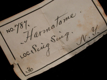 Harmotome from Sing Sing Quarry, Ossining, Westchester County, New York