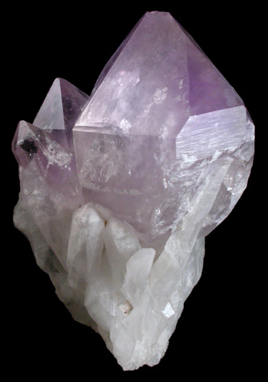 Quartz var. Amethyst overgrown on Milky Quartz from Deer Hill, Stow, Oxford County, Maine