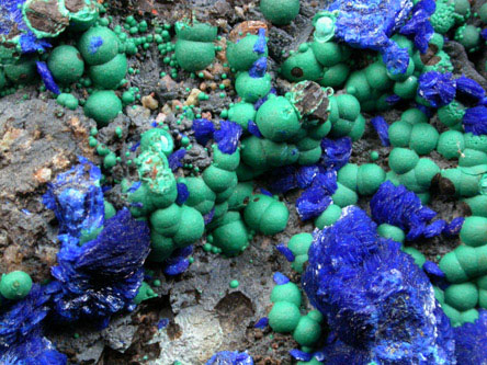 Azurite and Malachite from Copper Queen Mine, Bisbee, Warren District, Cochise County, Arizona