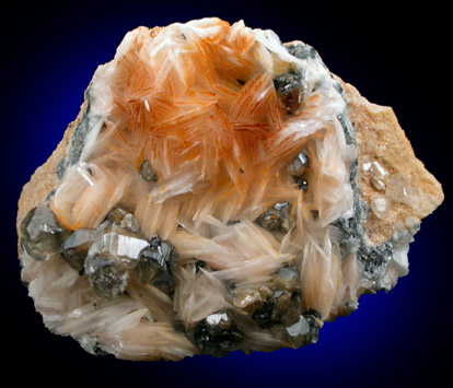 Cerussite on Barite from Mibladen, Haute Moulouya Basin, Zeida-Aouli-Mibladen belt, Midelt Province, Morocco