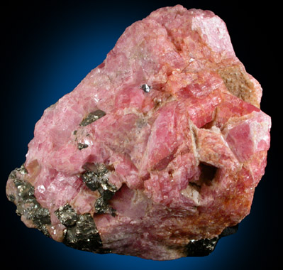Rhodochrosite with Pyrite from John Reed Mine, Alicante District, Lake County, Colorado