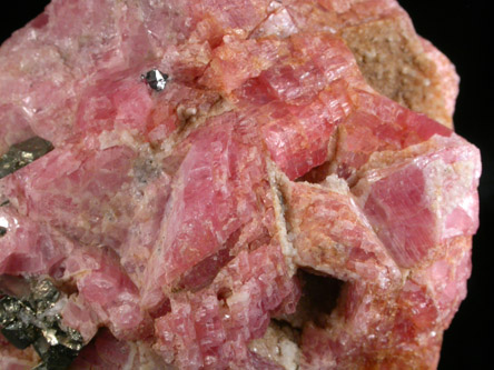 Rhodochrosite with Pyrite from John Reed Mine, Alicante District, Lake County, Colorado