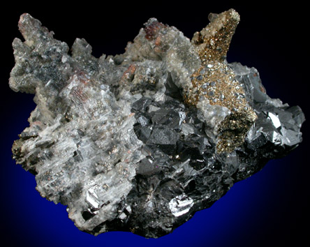 Sphalerite, Calcite and Pyrite pseudomorphs after Calcite from Santa Eulalia District, Aquiles Serdn, Chihuahua, Mexico