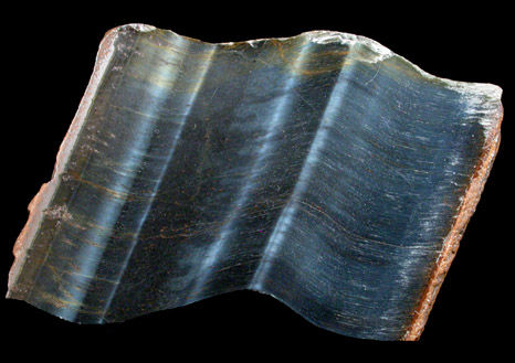 Quartz pseudomorphous after Crocidolite (Tiger-Eye) from headwaters of the Orange River, Griqualand West, South Africa