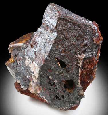 Dravite Tourmaline with Goethite pseudomorph after Muscovite from Governador Valadares, Minas Gerais, Brazil