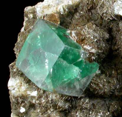 Fluorite on Muscovite from Erongo Mountains, Damaraland, Namibia