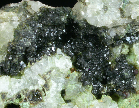Olivenite on Quartz from (Centennial Eureka Mine?), (Tintic District?), Utah