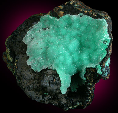 Chrysocolla included in Quartz from Inca de Oro, Atacama, Chile