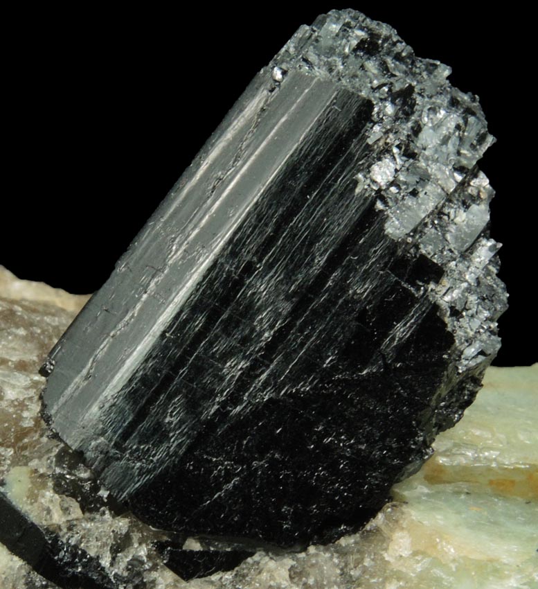 Schorl Tourmaline in Quartz-Albite from west shore of Manhattan Island at 102 Street, New York City, New York County, New York