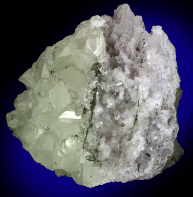 Datolite on Quartz epimorph after Anhydrite lined with Heulandite from Upper New Street Quarry, Paterson, Passaic County, New Jersey