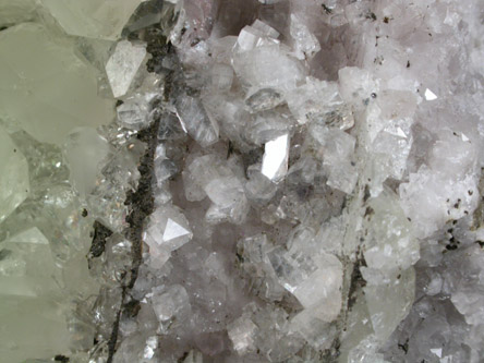 Datolite on Quartz epimorph after Anhydrite lined with Heulandite from Upper New Street Quarry, Paterson, Passaic County, New Jersey