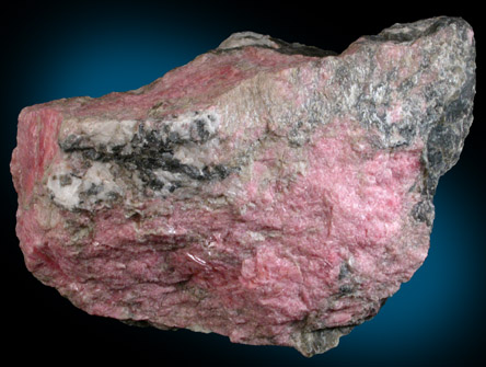 Rhodonite with Calcite from Sterling Mine, Ogdensburg, Sterling Hill, Sussex County, New Jersey