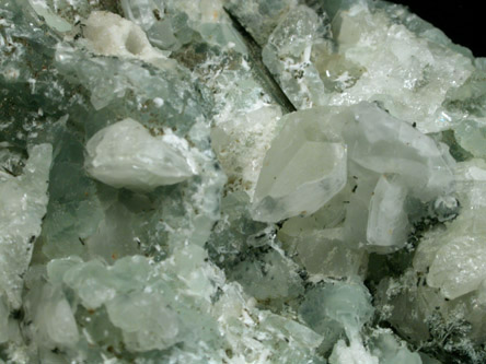 Datolite on Prehnite with Laumontite, Chamosite from Prospect Park Quarry, Prospect Park, Passaic County, New Jersey